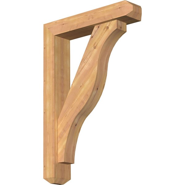 Ekena Millwork Funston Craftsman Smooth Bracket w/ Offset Brace, Western Red Cedar, 5 1/2"W x 26"D x 38"H BKT0604X26X38FST04SWR - main